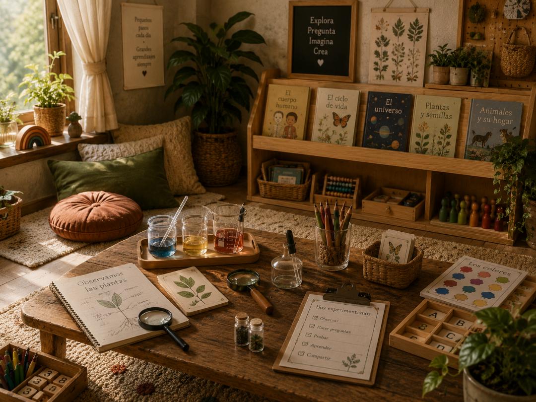 Libros y aprendizaje cozy con té y manta - Books'n Learning