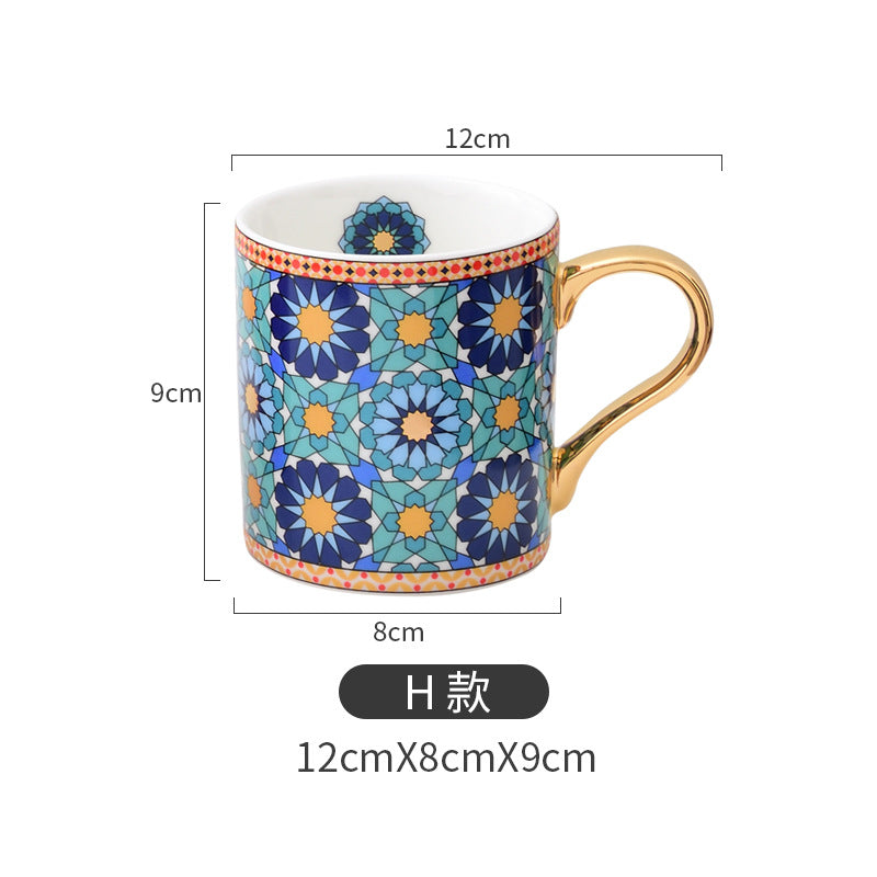 Taza Cerámica Dorada Estilo Marroquí