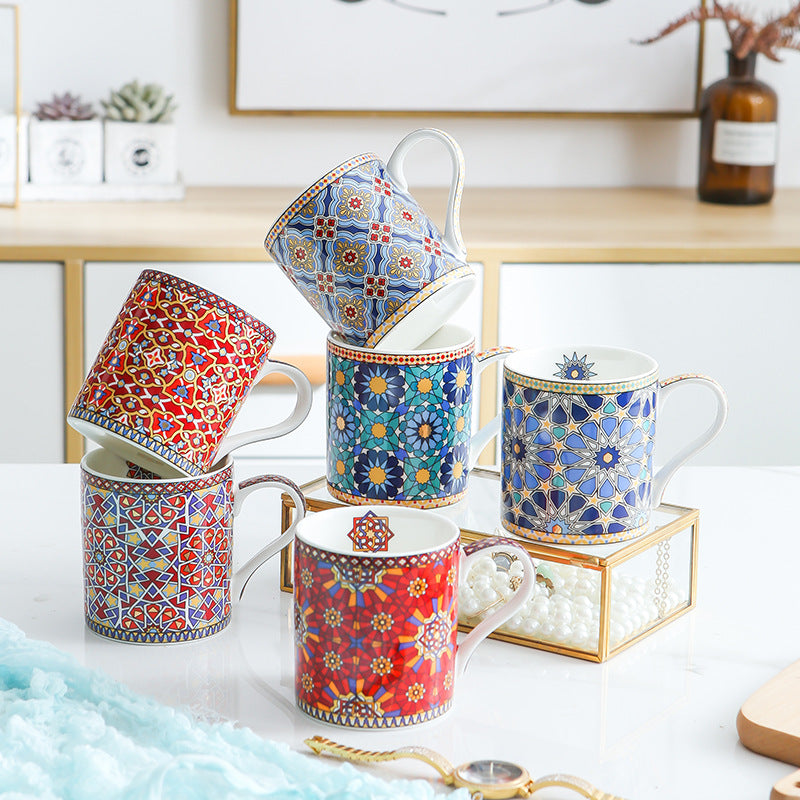 Taza Cerámica Dorada Estilo Marroquí