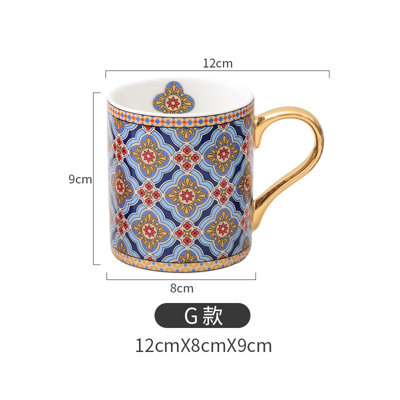 Taza Cerámica Dorada Estilo Marroquí