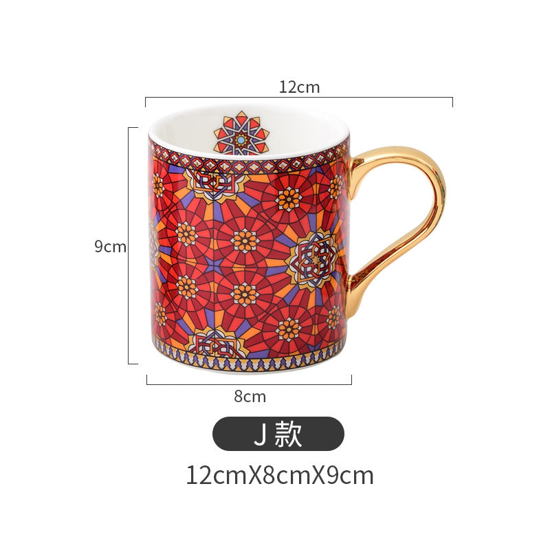 Taza Cerámica Dorada Estilo Marroquí