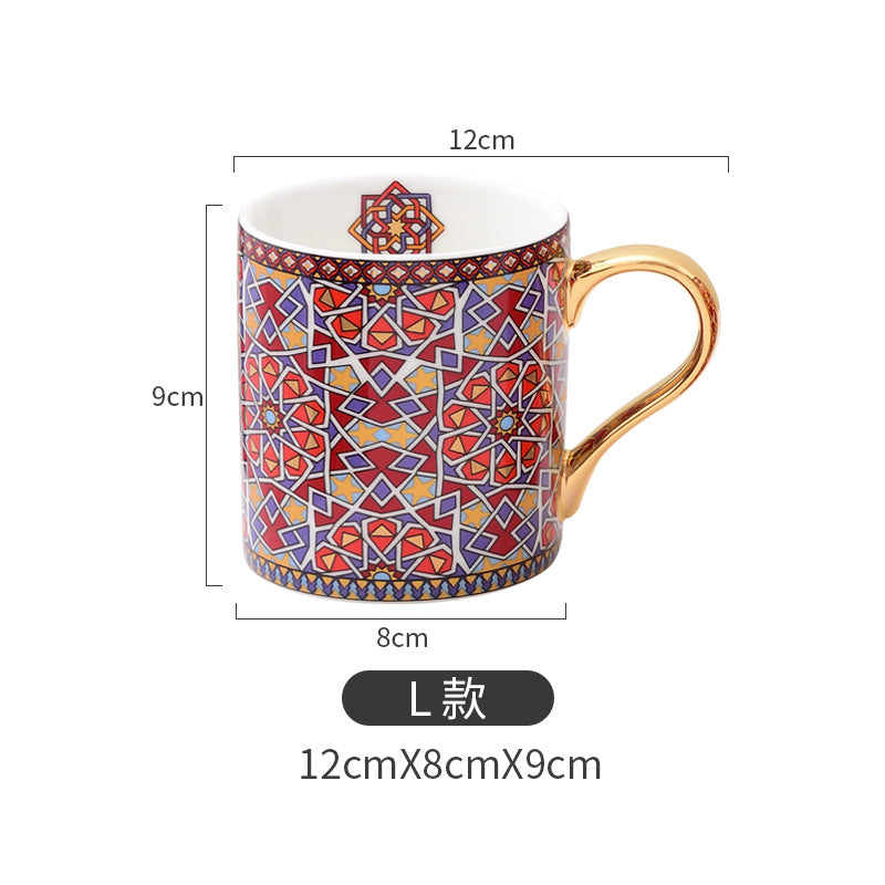 Taza Cerámica Dorada Estilo Marroquí