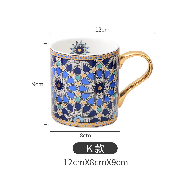 Taza Cerámica Dorada Estilo Marroquí