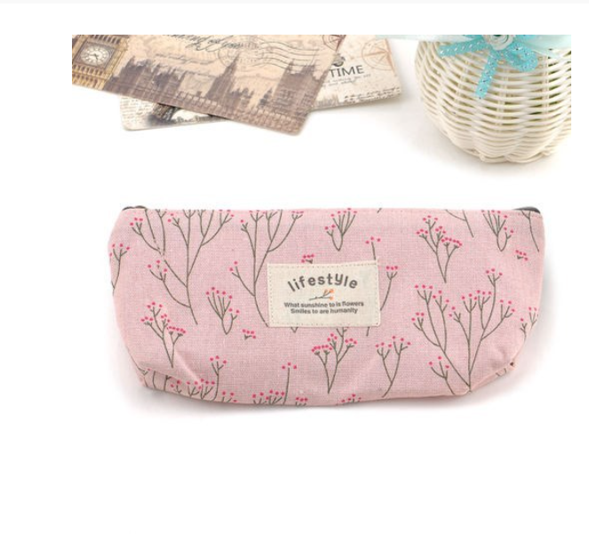 Estuche Cartoon Kawaii Canvas Estudiante - Organizador Escritorio | Cozy Moments