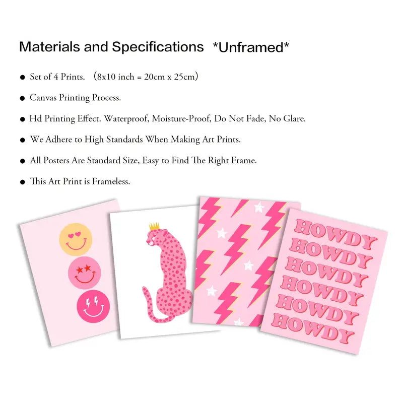 Set 4 Láminas Aesthetic Rosa 🩷