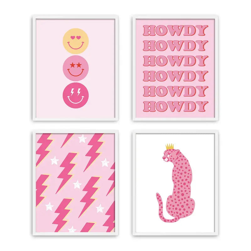 Set 4 Láminas Aesthetic Rosa 🩷