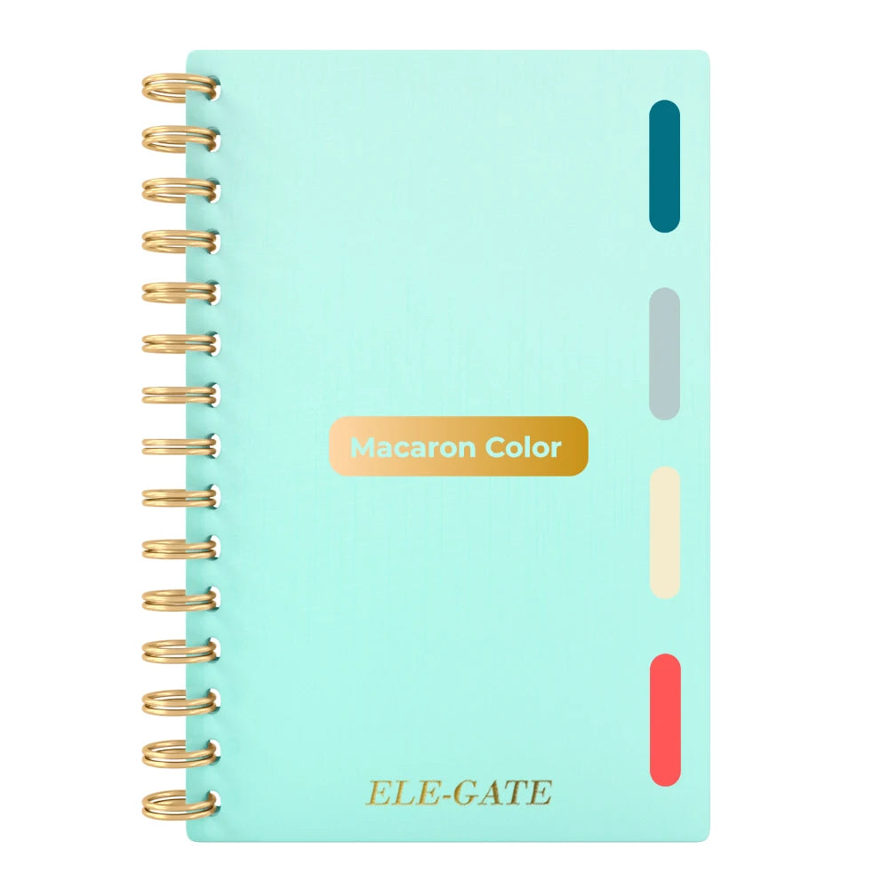 80 Sheet Lined A5 Notebook with 4 Colored Dividers Spiral Bound Planner with Custom Logo Journal Style Agenda