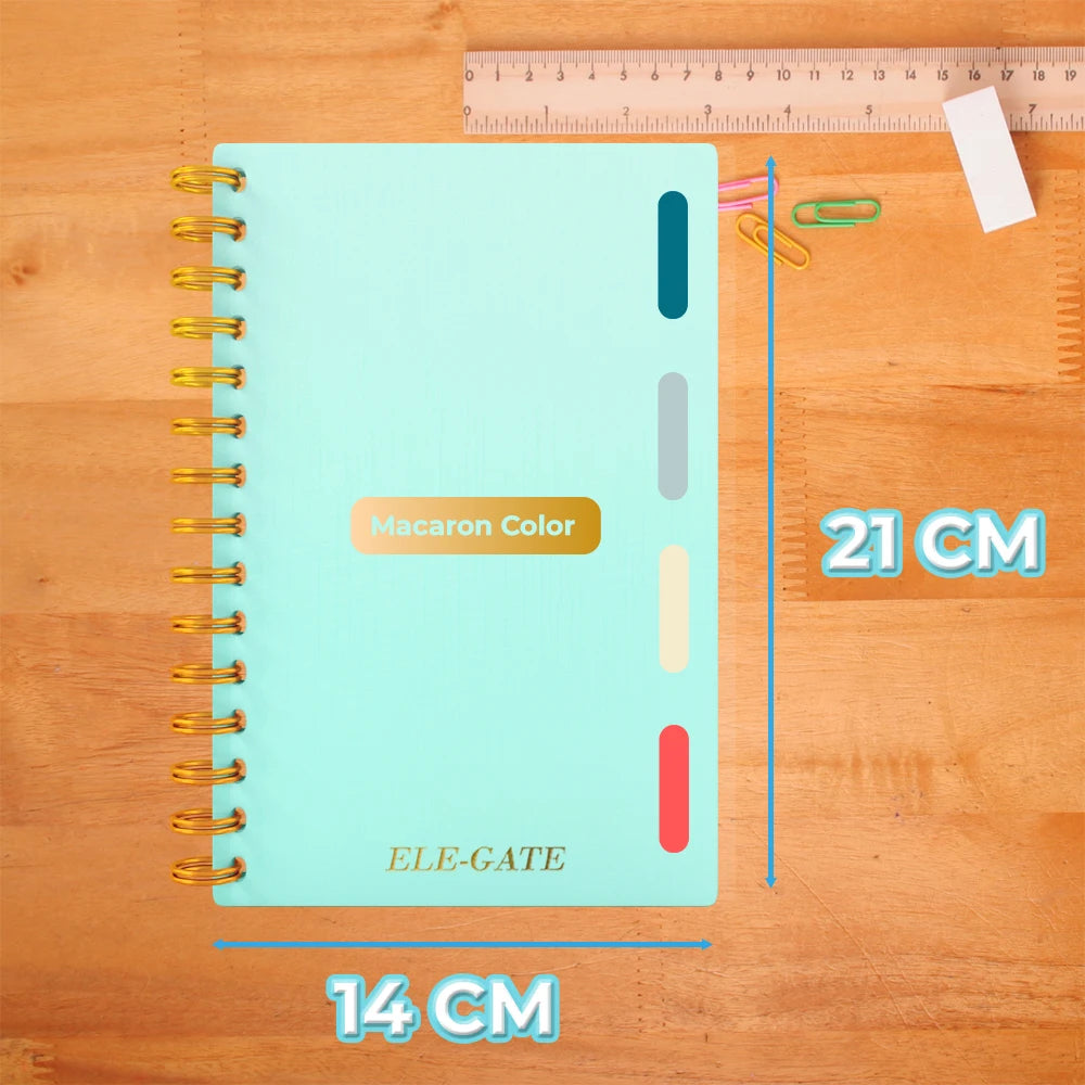 80 Sheet Lined A5 Notebook with 4 Colored Dividers Spiral Bound Planner with Custom Logo Journal Style Agenda