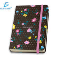 Flirty Flowers Notebook with 75 Lined Sheets Leather and Linen Cover Sewing or Thermal Binding for School Use or Diary