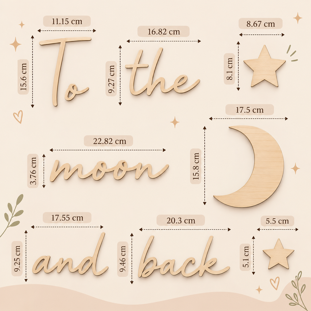 Decoración Mural To the Moon and Back | Hasta la luna y de vuelta 🌙