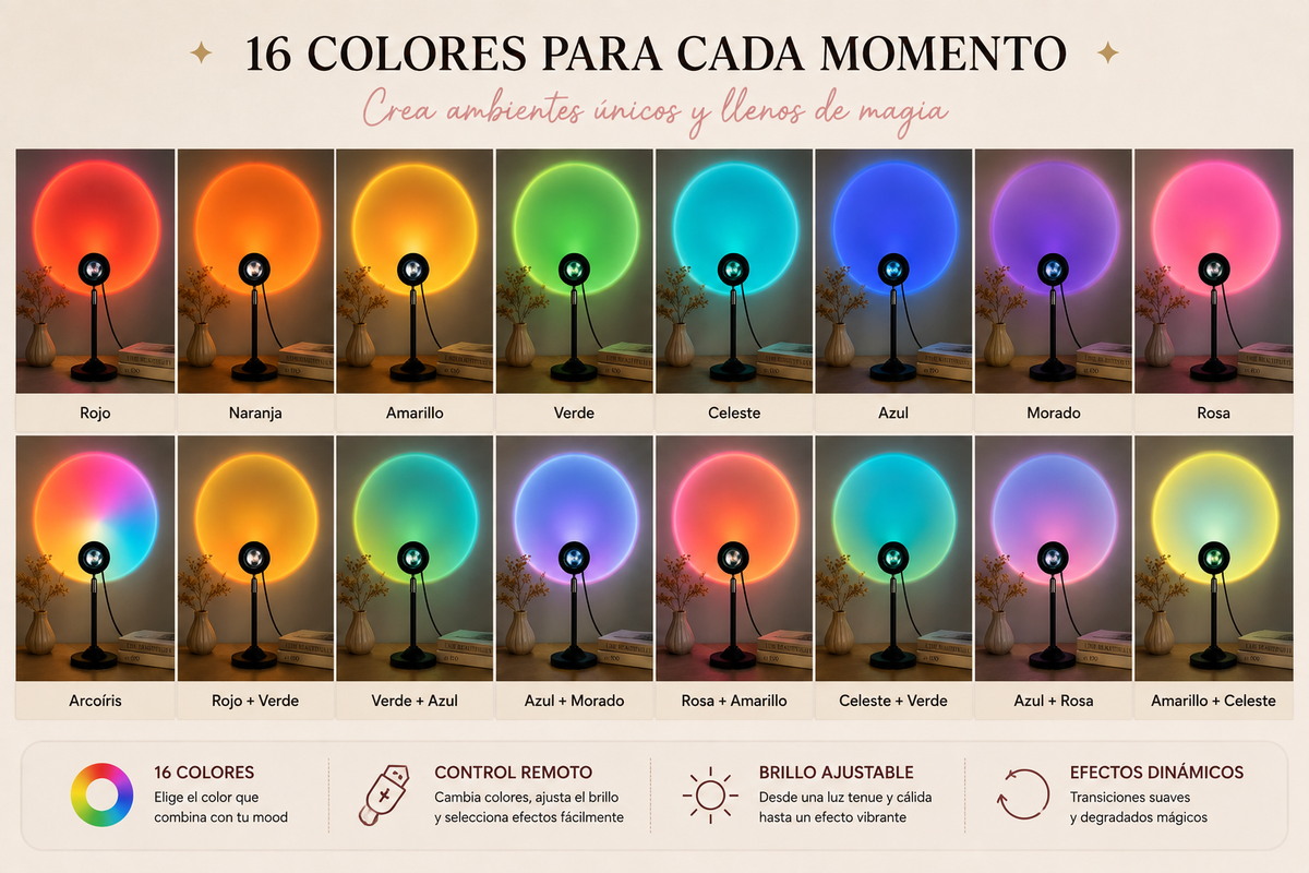 Lámpara Sunset LED | Tu propio atardecer en casa