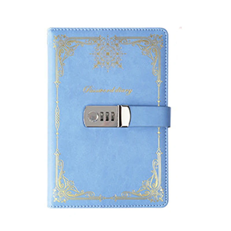 Password Journal Retro Lock Notepad A5 Student Diary Classical Creative Business Hand Ledger PU Customization Notebook