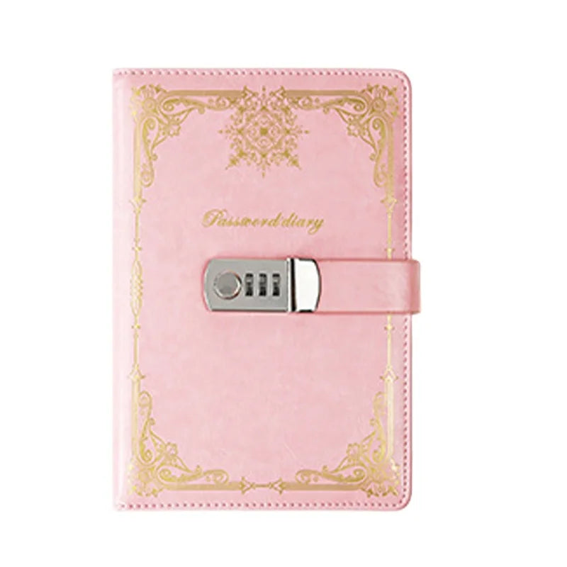 Password Journal Retro Lock Notepad A5 Student Diary Classical Creative Business Hand Ledger PU Customization Notebook