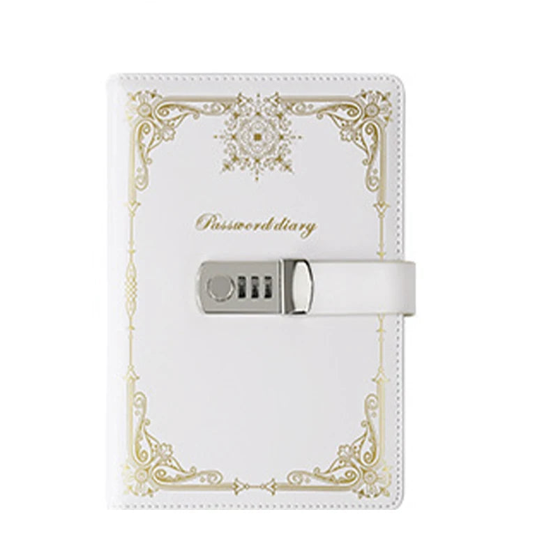Password Journal Retro Lock Notepad A5 Student Diary Classical Creative Business Hand Ledger PU Customization Notebook