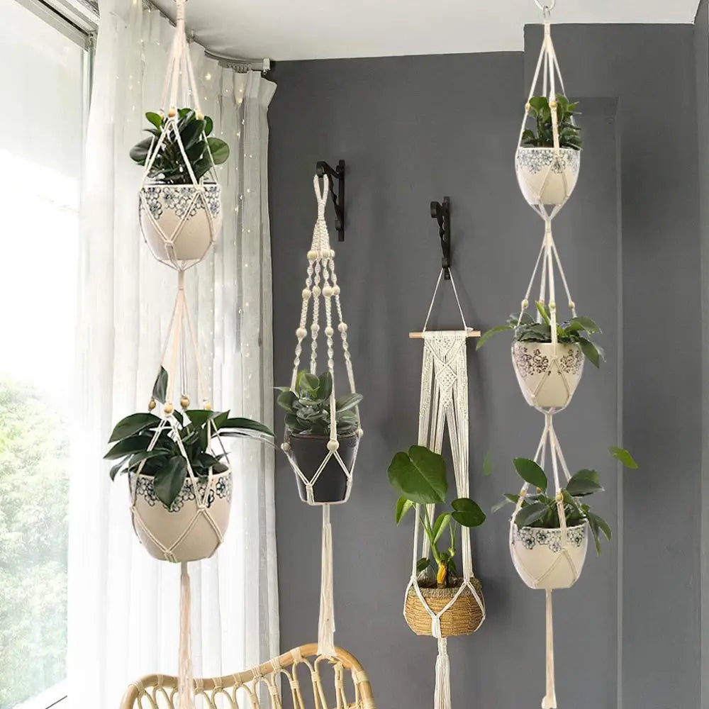 Colgador de plantas de macramé hecho a mano