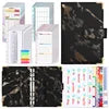 Eco-friendly A6 Marble Binder Planner Leather Money Save Wallet Purse Marble Budget Binder with Cash Envelope and Zippers