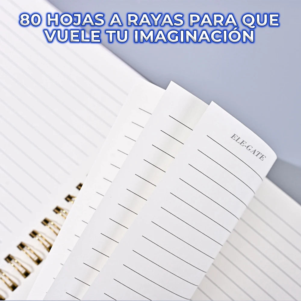 ELEGATE A5 Lined Imitation Leather Hardcover Planner Notebook Thermal Binding 60 Sheets Organizer Gift Digital Printing Model