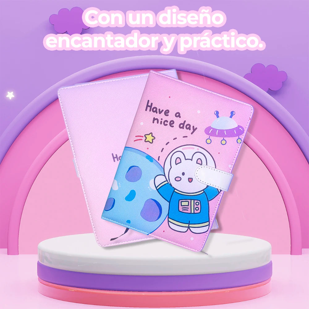 Cuaderno Kawaii con Cierre Magnético