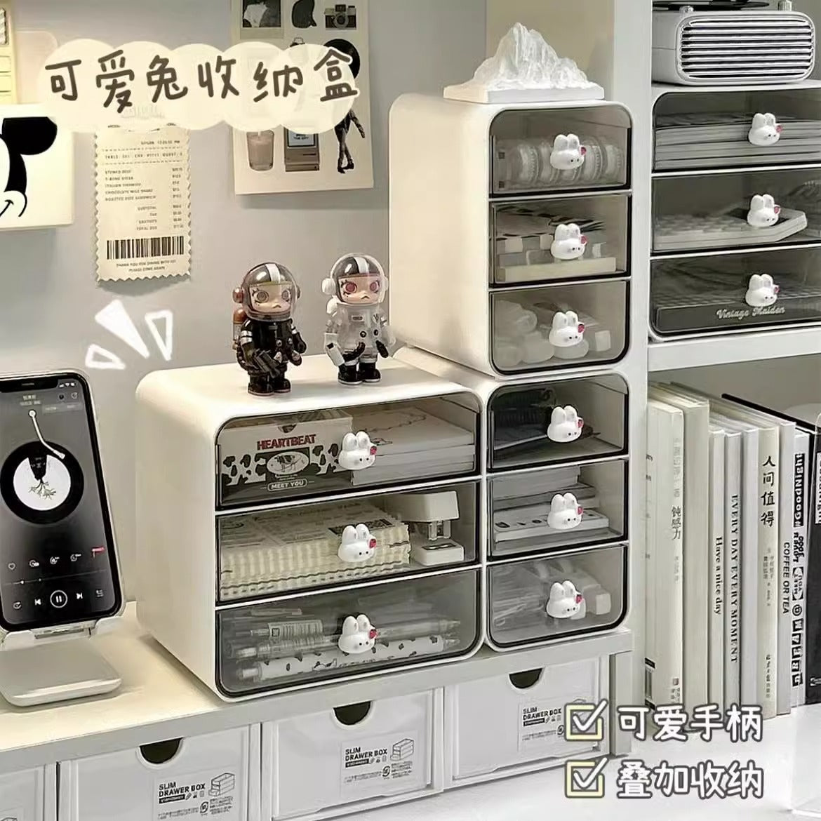 Lindo Organizador con Cajones Transparentes