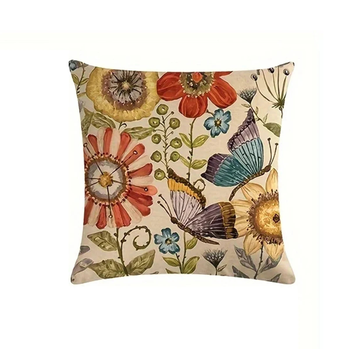 Funda de Cojín Mariposas y Flores 🦋🌸