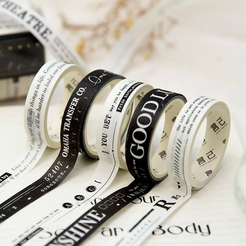 Yoofun 5 rolls Daily Life Washi Masking Tape Crafts Tape for Planner Diy Journal Decoration Gift Wrapping Scrapbooking Planner