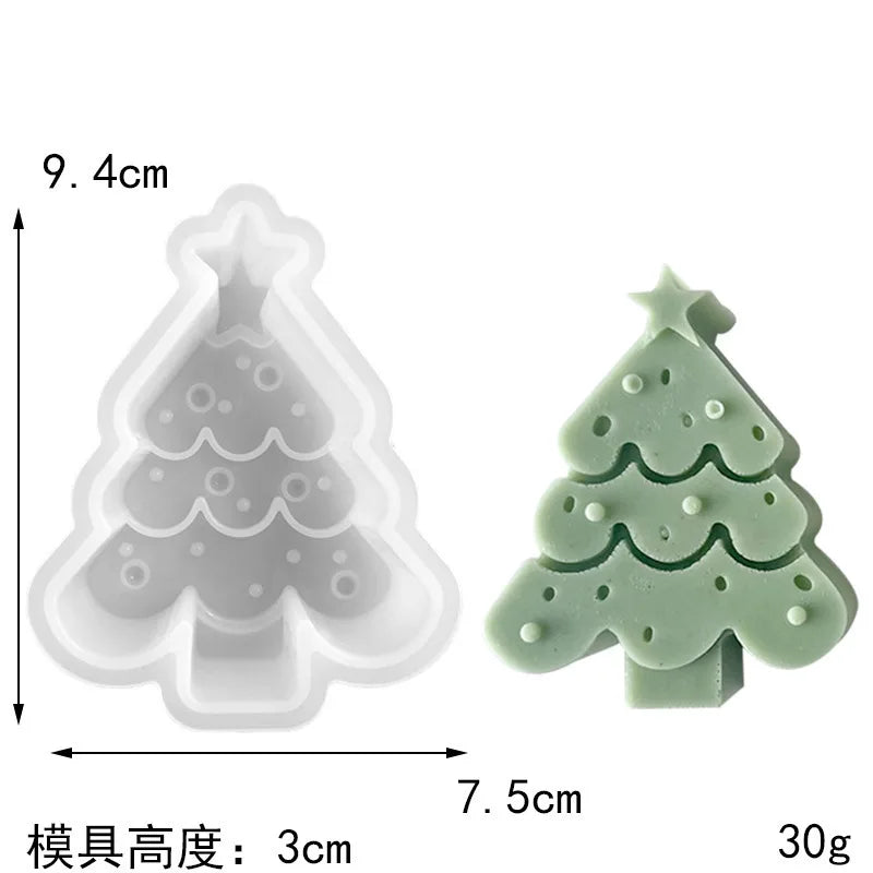 Christmas Snowflake Candle Silicone Mold Handmade Soap Aromatherapy Gypsum Resin Ice Mould Candle Making Kit Home Decor Gifts