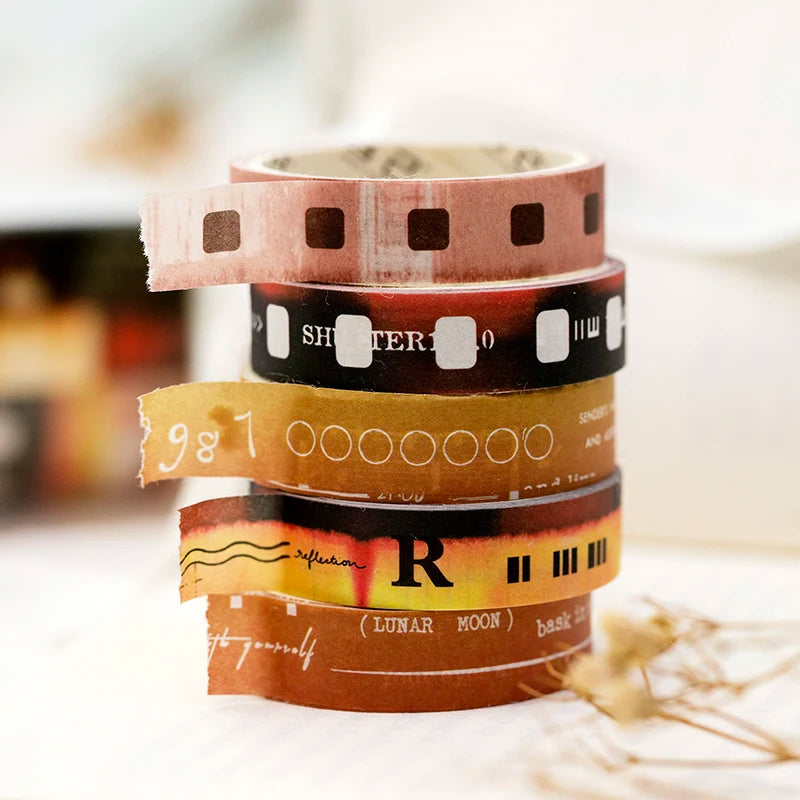 Yoofun 5 rolls Daily Life Washi Masking Tape Crafts Tape for Planner Diy Journal Decoration Gift Wrapping Scrapbooking Planner