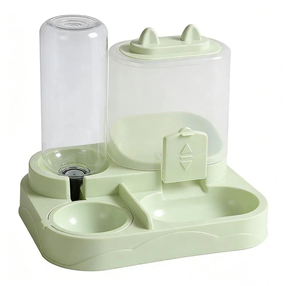 Comedero Doble con Dispensador de Agua