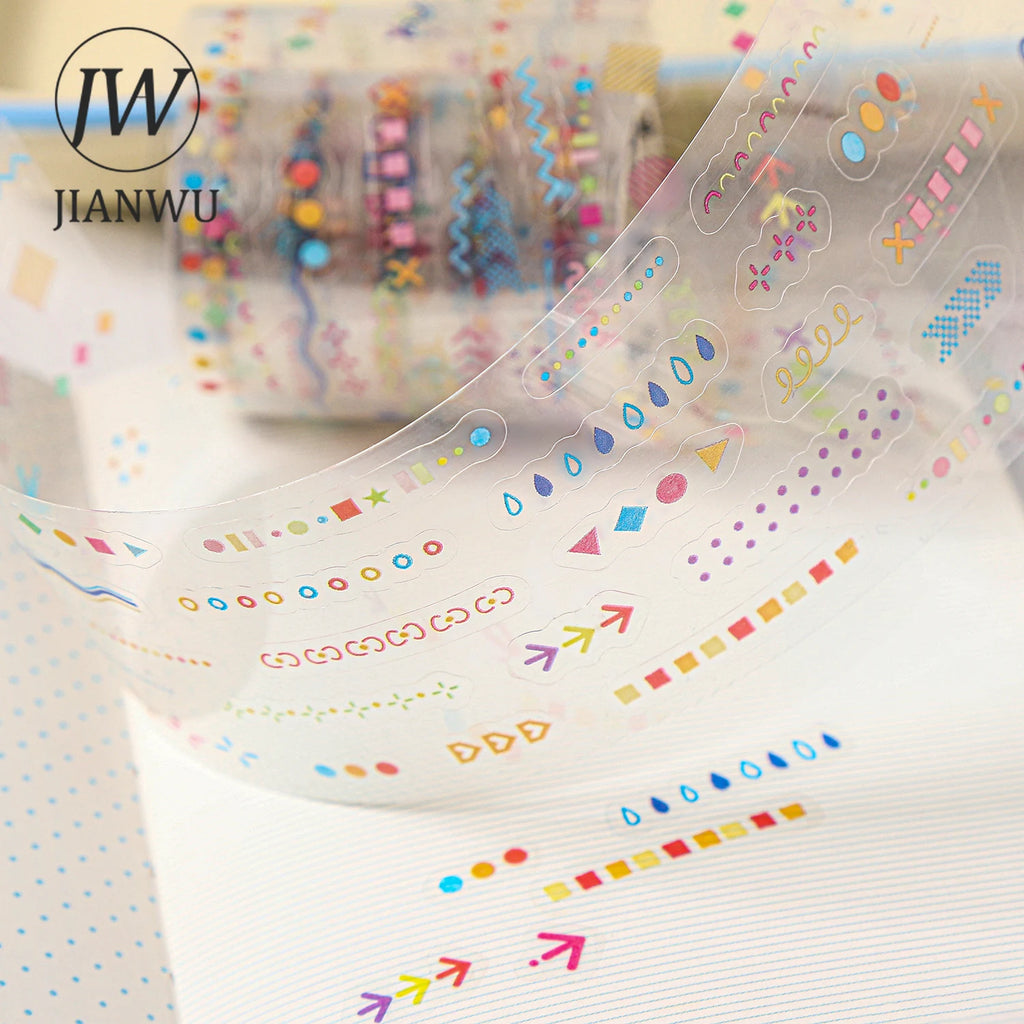 JIANWU The Sweetness Five-grain Sugar Series Colorful Dot Landscape Material Collage PET Tape Creative DIY Journal Stationery