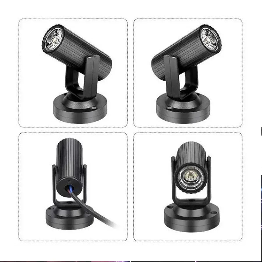85-265V Mini RGB Spotlight LED Stage Lighting Effect Lightweight for Party Wedding Mirror Ball Club Dj Disco Bar KTV Events