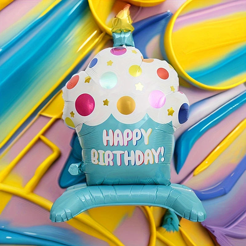 35inch Birthday Cake Candle Cake Shaped Happy Birthday Party Balloon Foil Balloons Photo Props Scene Decoration