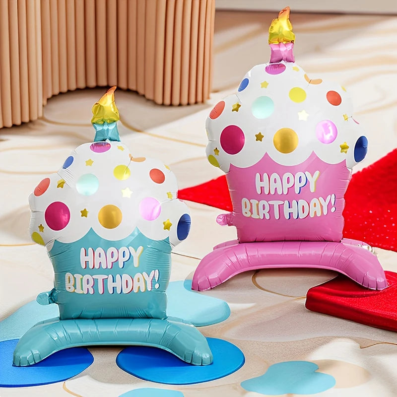 35inch Birthday Cake Candle Cake Shaped Happy Birthday Party Balloon Foil Balloons Photo Props Scene Decoration
