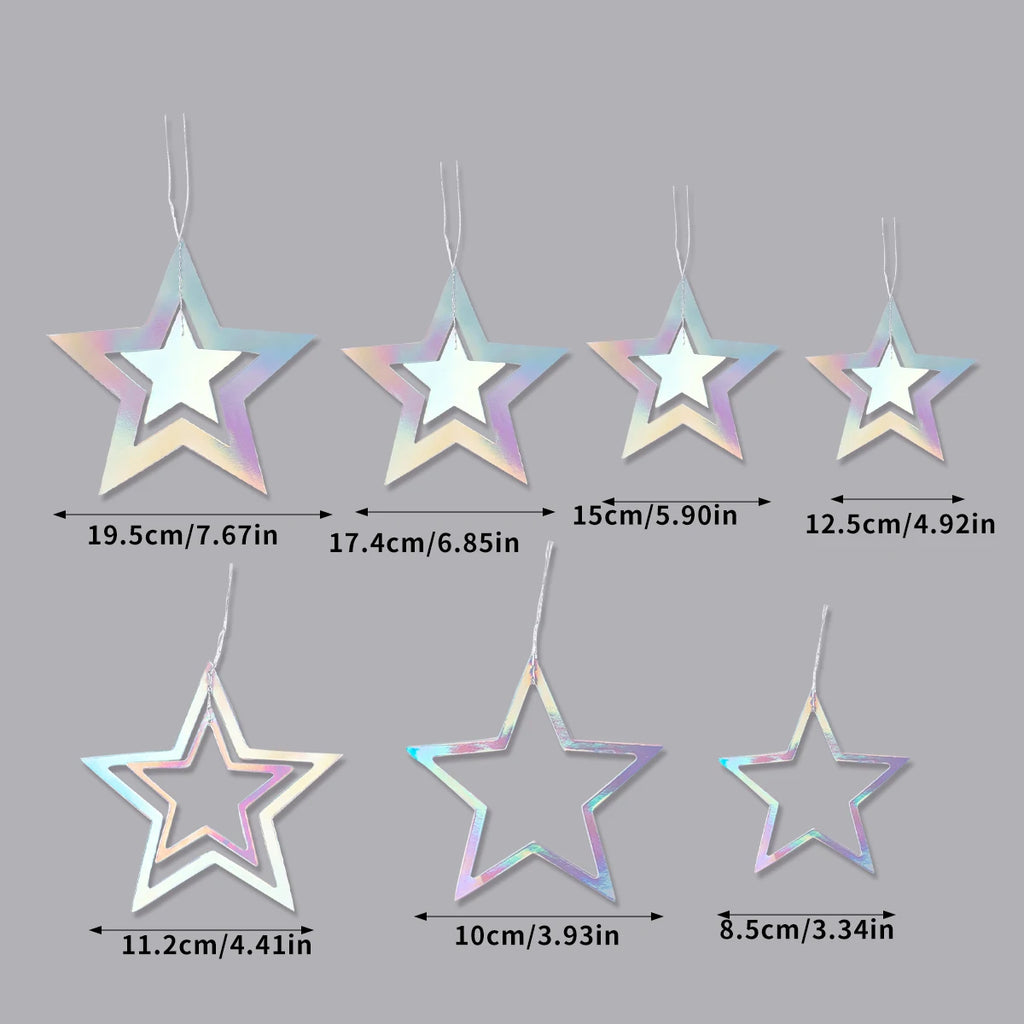 Guirnalda Plateada Luna y Estrellas