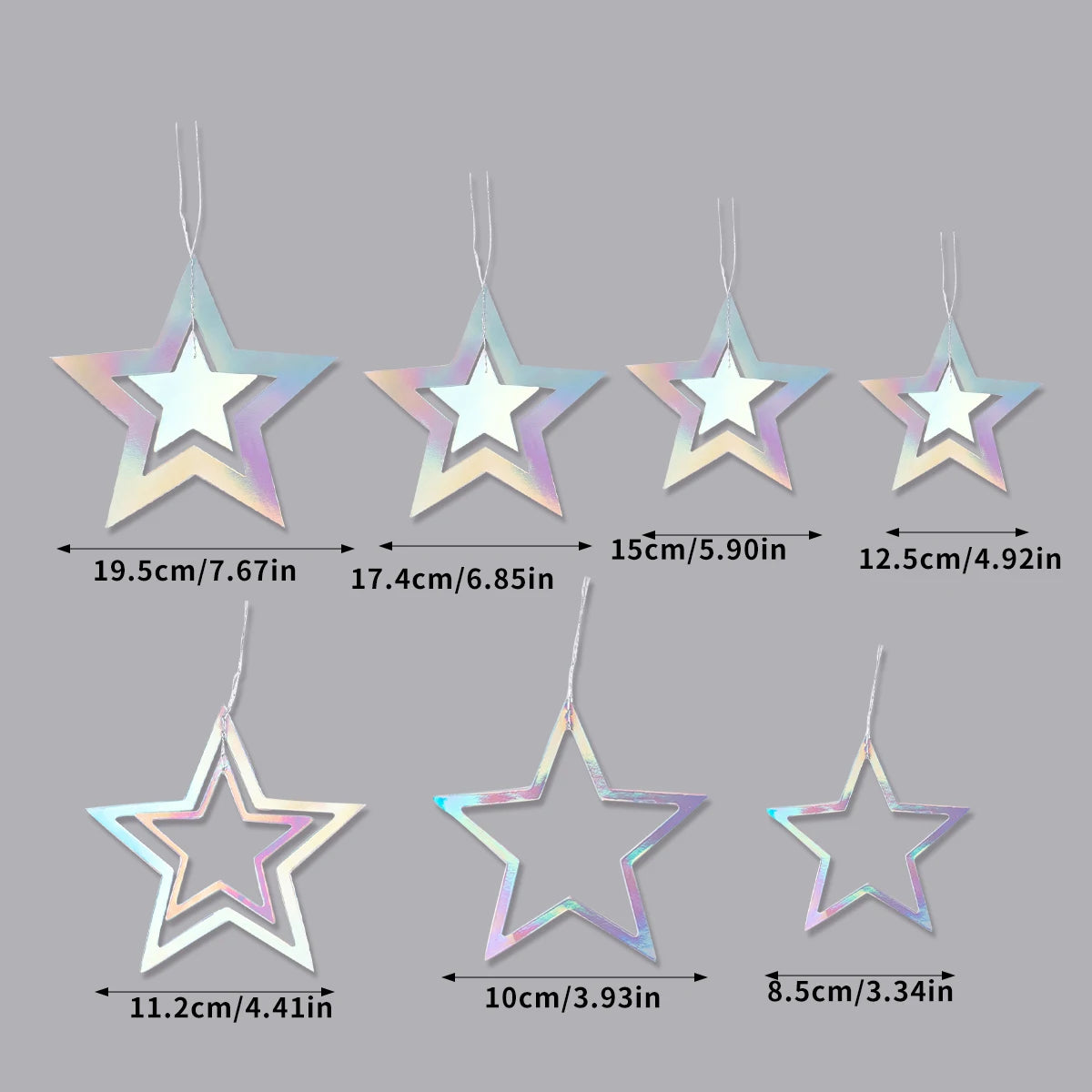 Guirnalda Plateada Luna y Estrellas