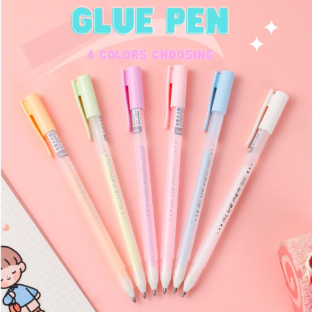 Candy Color Glue Pen Handbook Dispensing Pen Quick-Drying Dot Gule Stick DIY High Viscosity Glue School Office Supplies