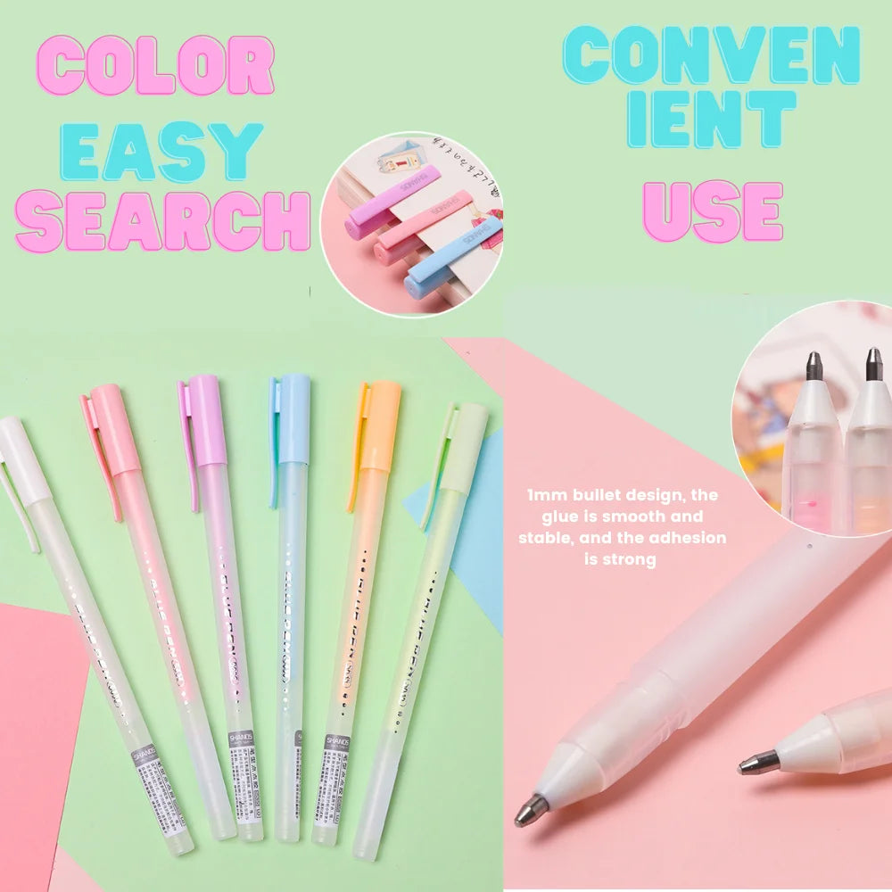 Candy Color Glue Pen Handbook Dispensing Pen Quick-Drying Dot Gule Stick DIY High Viscosity Glue School Office Supplies