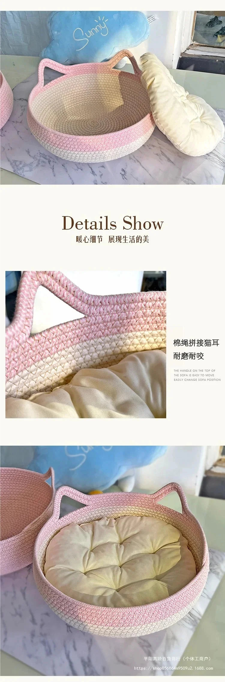 Handmade Woven Rattan Cat Bed Summer Cooling Removable Washable With Scratch Pad And Cozy Pet Bed Basket Home Use Gift For Cats
