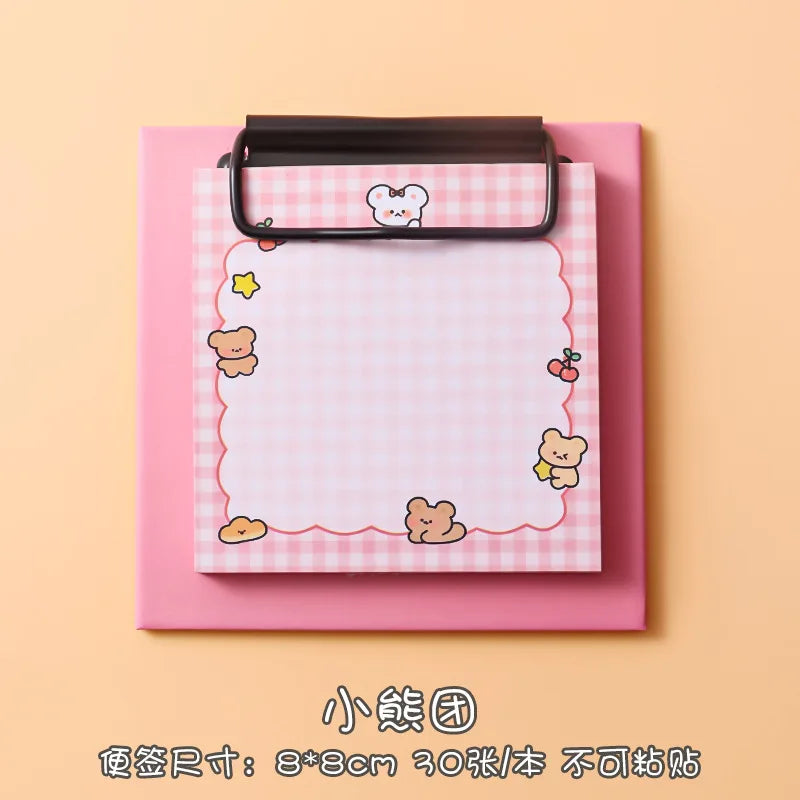 Bloc de Notas Adhesivas Kawaii con Clip