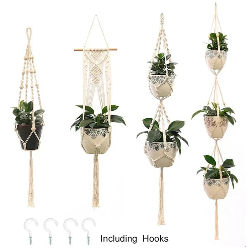 Colgador de plantas de macramé hecho a mano