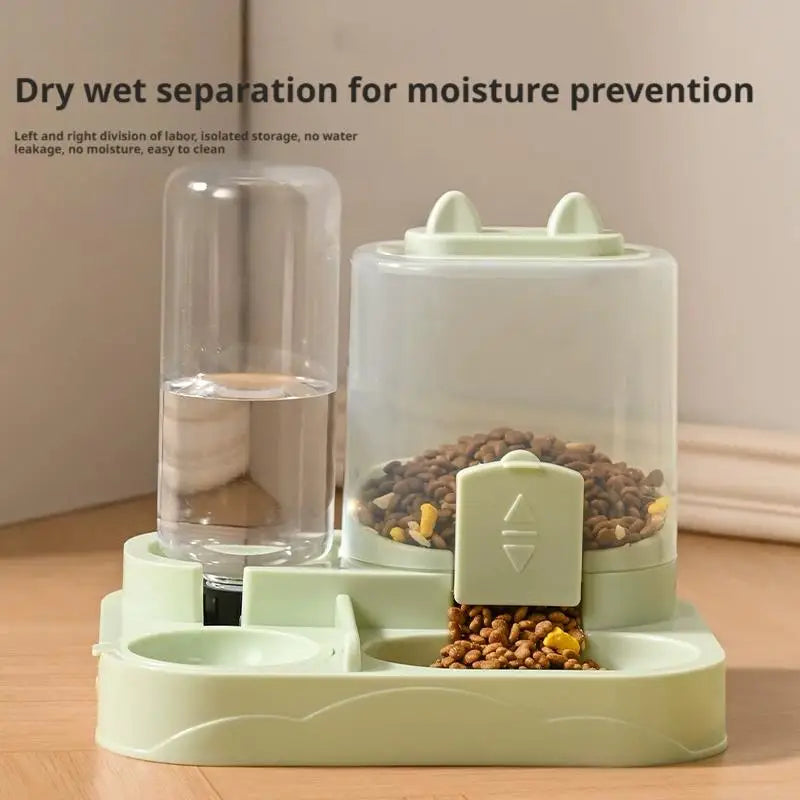 Comedero Doble con Dispensador de Agua