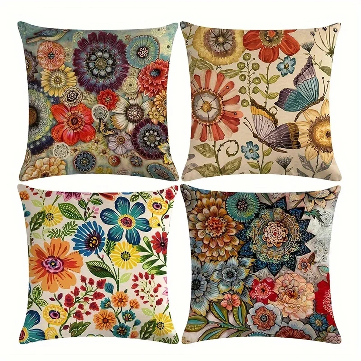 Funda de Cojín Mariposas y Flores 🦋🌸