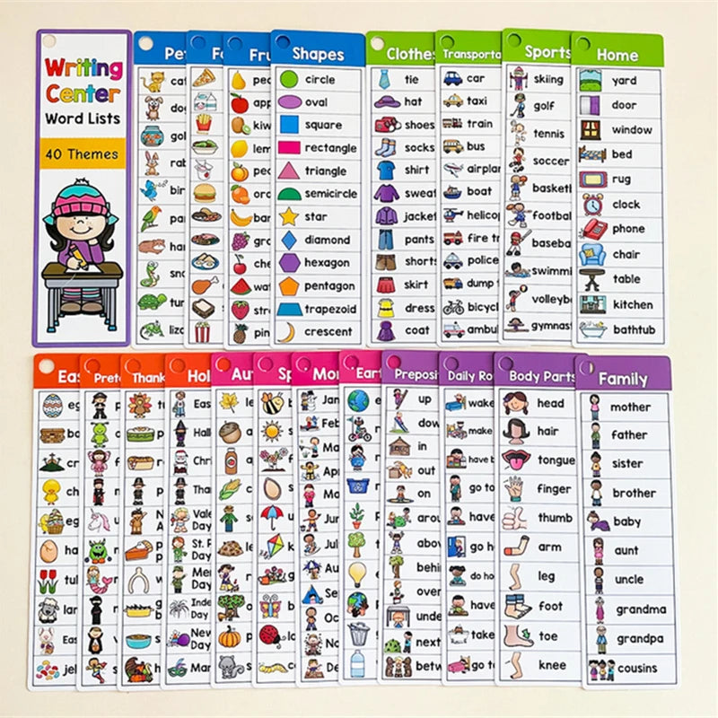 Montessori Kids Learning English Words Cards