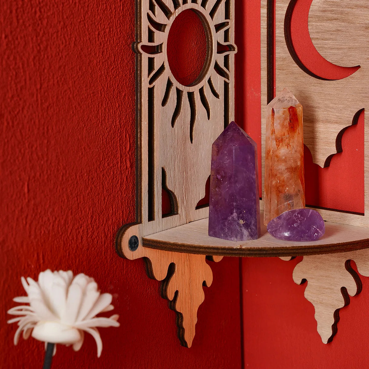 Repisa Sol & Luna de madera | Un espacio para tu magia ☀️🌙