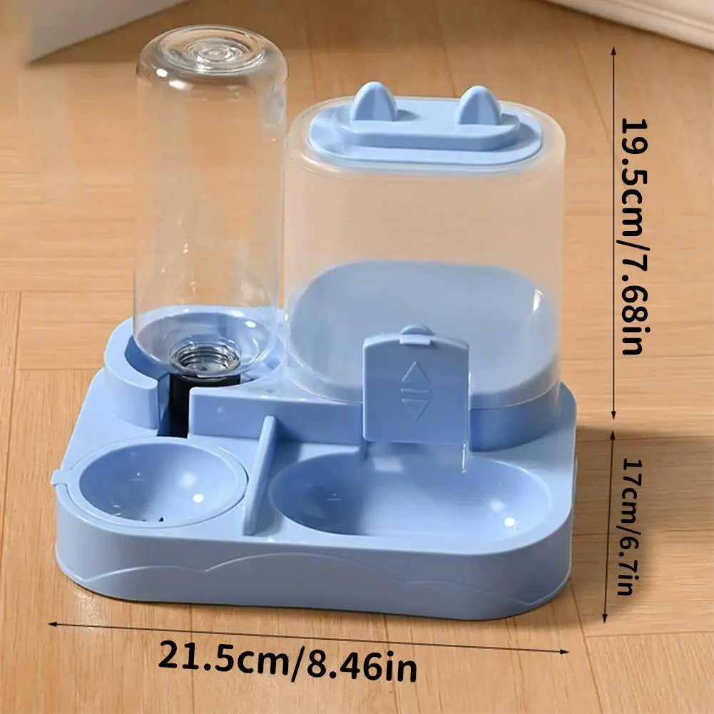 Comedero Doble con Dispensador de Agua