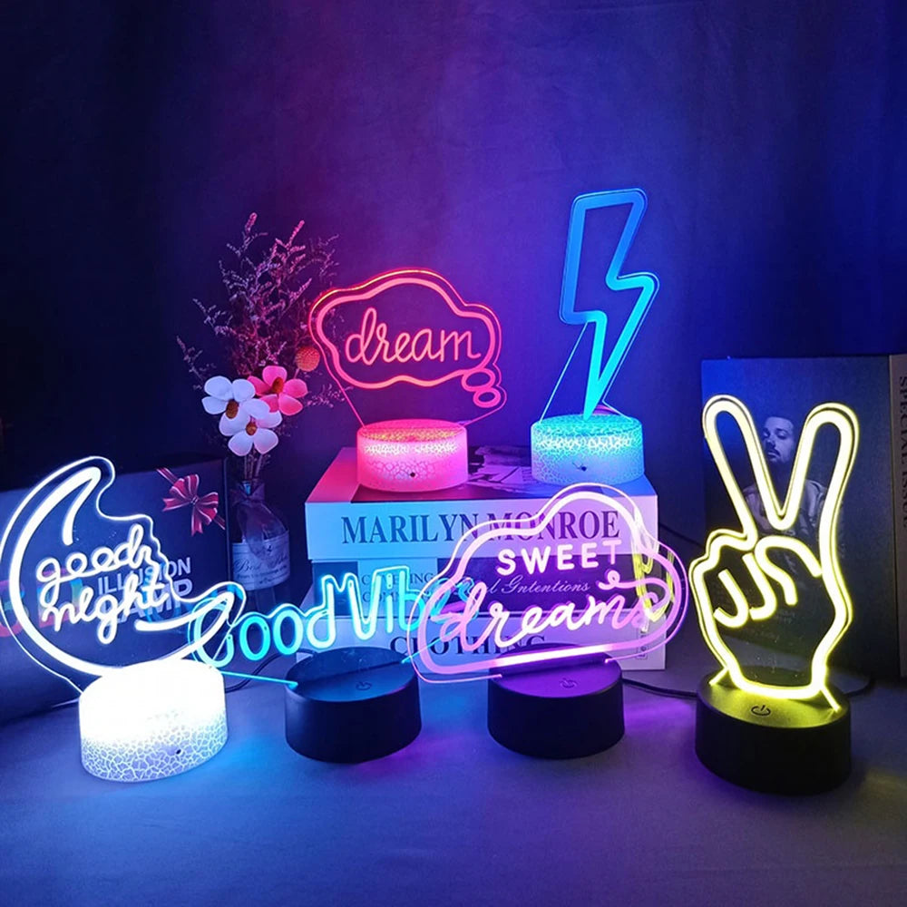 Letrero Neon LED 3D 🌙 — La luz que define tu espacio