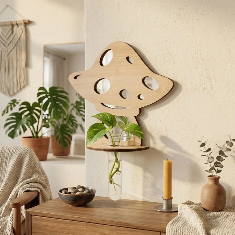 Repisa Floral de Madera | Un rincón que florece 🌿