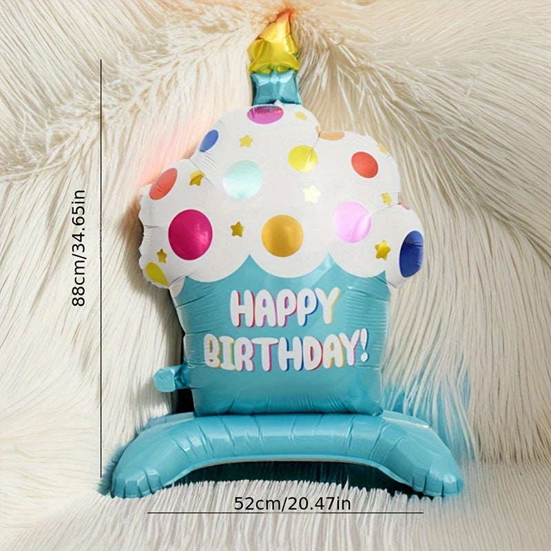 35inch Birthday Cake Candle Cake Shaped Happy Birthday Party Balloon Foil Balloons Photo Props Scene Decoration