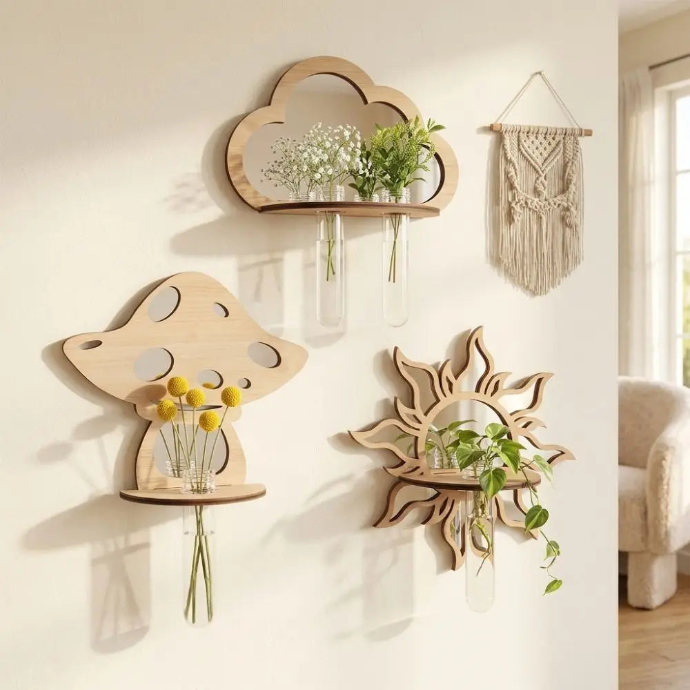 Repisa Floral de Madera | Un rincón que florece 🌿
