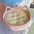 Handmade Woven Rattan Cat Bed Summer Cooling Removable Washable With Scratch Pad And Cozy Pet Bed Basket Home Use Gift For Cats