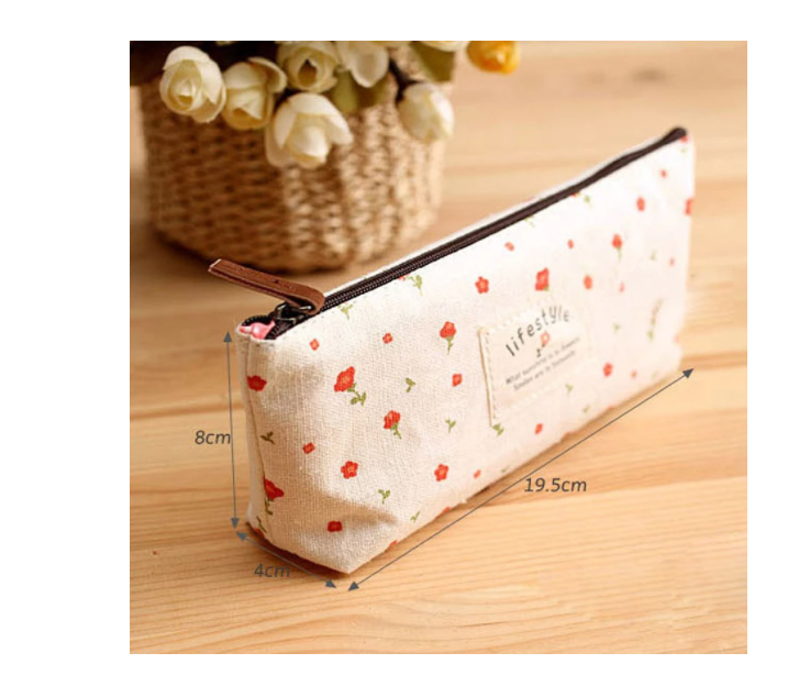 Estuche Cartoon Kawaii Canvas Estudiante - Organizador Escritorio | Cozy Moments